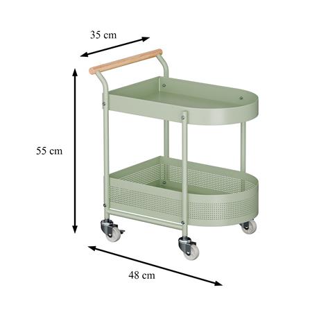 ชั้นวางของ 2 ชั้น มีล้อ STACKO DORU 48x35x55 ซม. สีเขียว_7