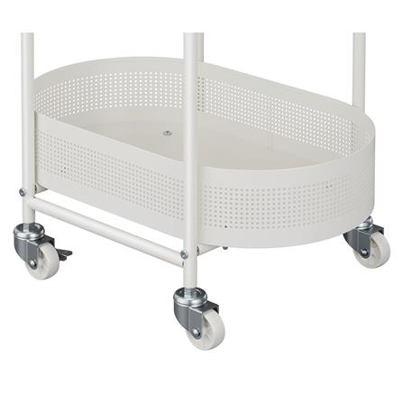 ชั้นวางของ 2 ชั้น พร้อม TOP ไม้ มีล้อ STACKO BOWA 49.5x32.6x54.5 ซม. สีขาว_3