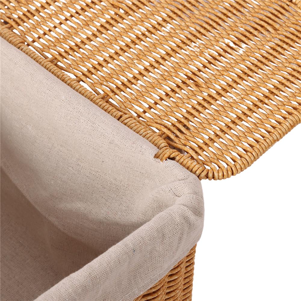 ตะกร้าผ้าเหลี่ยมเตี้ยมีฝา PLIM MODI SIZE M สีน้ำตาล