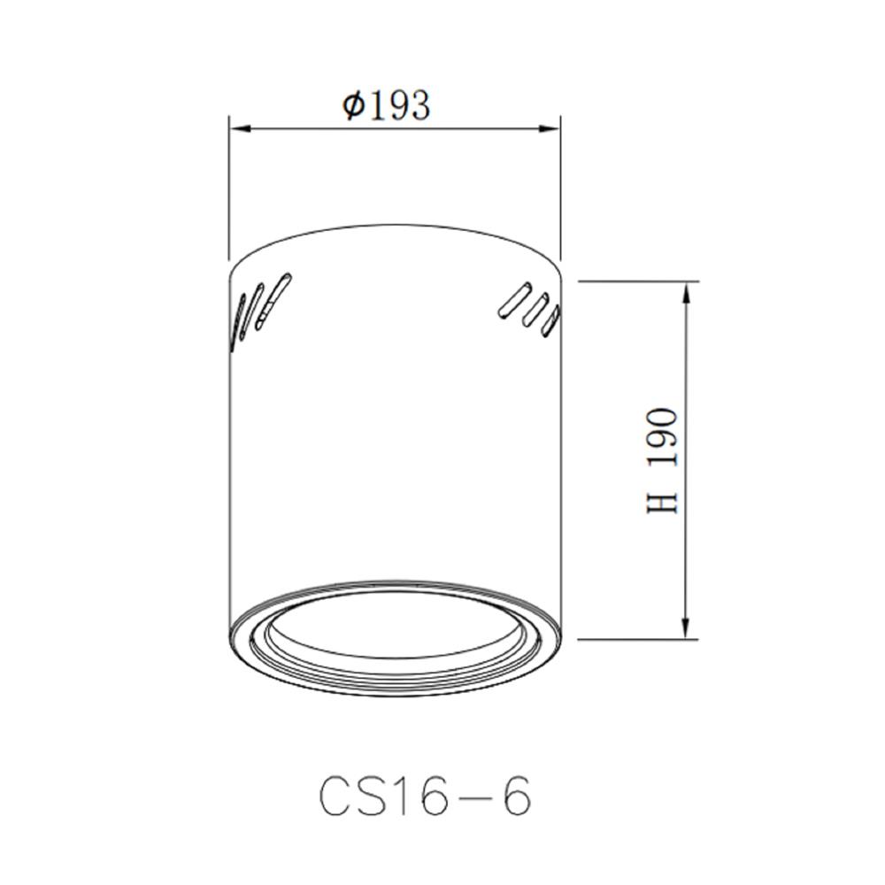 ดาวน์ไลท์ CARINI CS16-6 6 นิ้ว สีดำ กลม