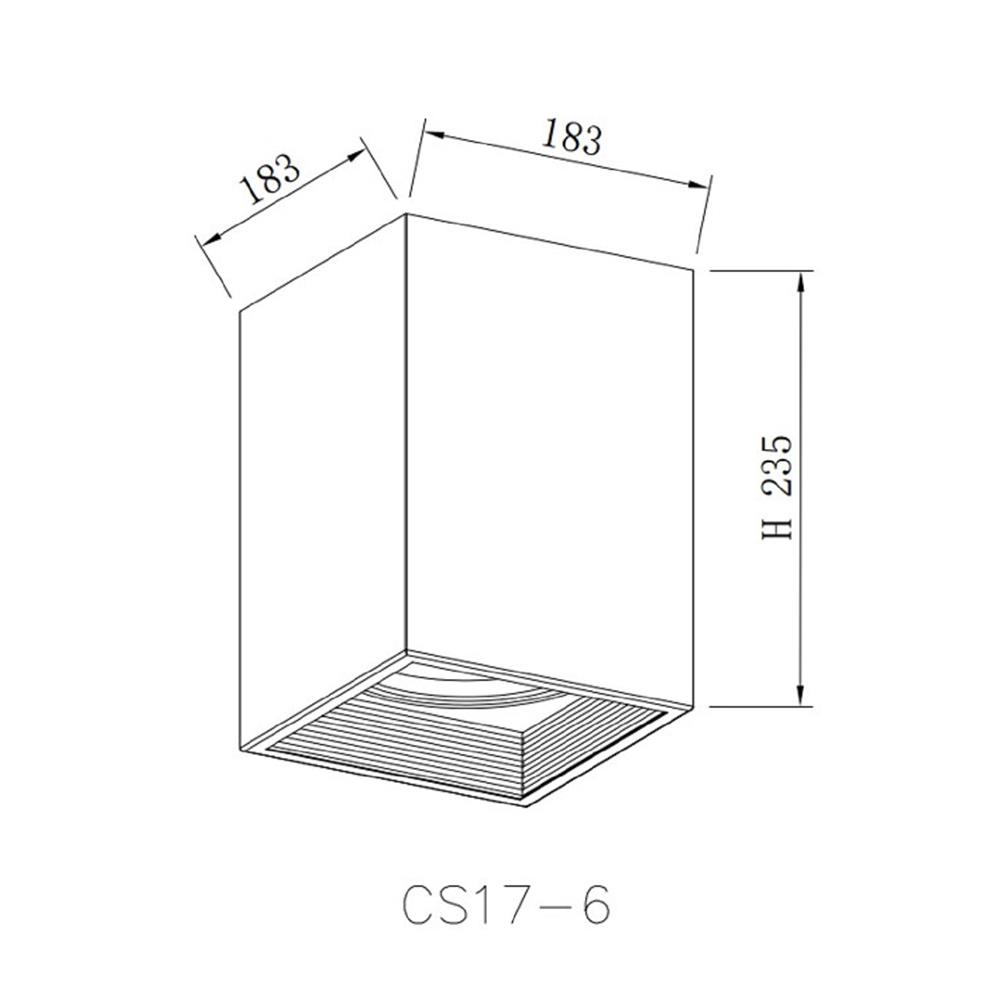 ดาวน์ไลท์ CARINI CS17-6 6 นิ้ว สีดำ เหลี่ยม