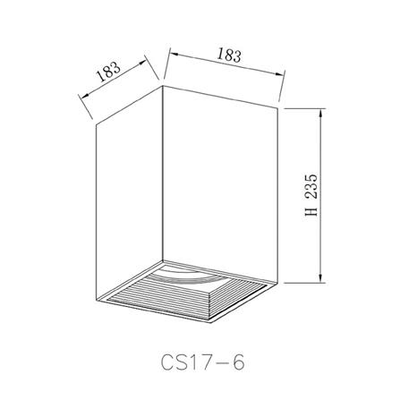 ดาวน์ไลท์ CARINI CS17-6 6 นิ้ว สีดำ เหลี่ยม_6