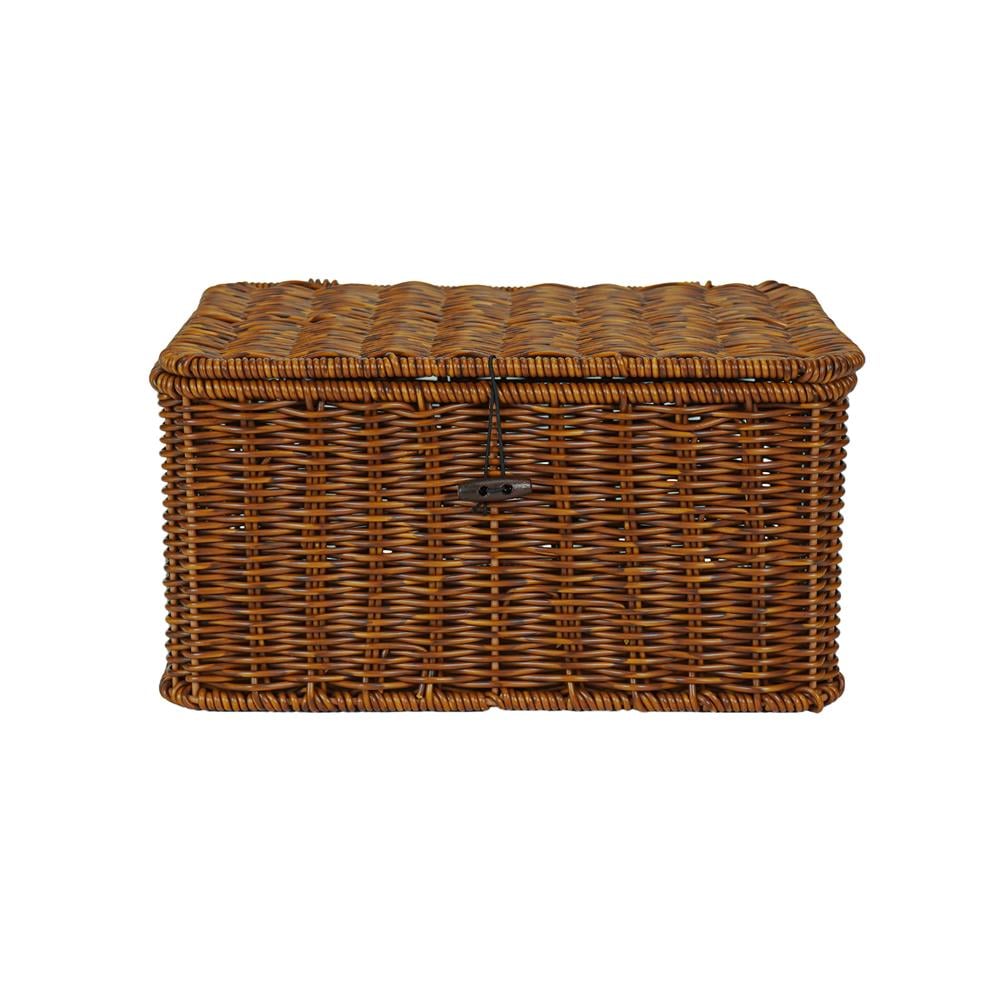 ตะกร้าผ้าเหลี่ยมมีฝา PLIM SAAN SIZE S สีน้ำตาล