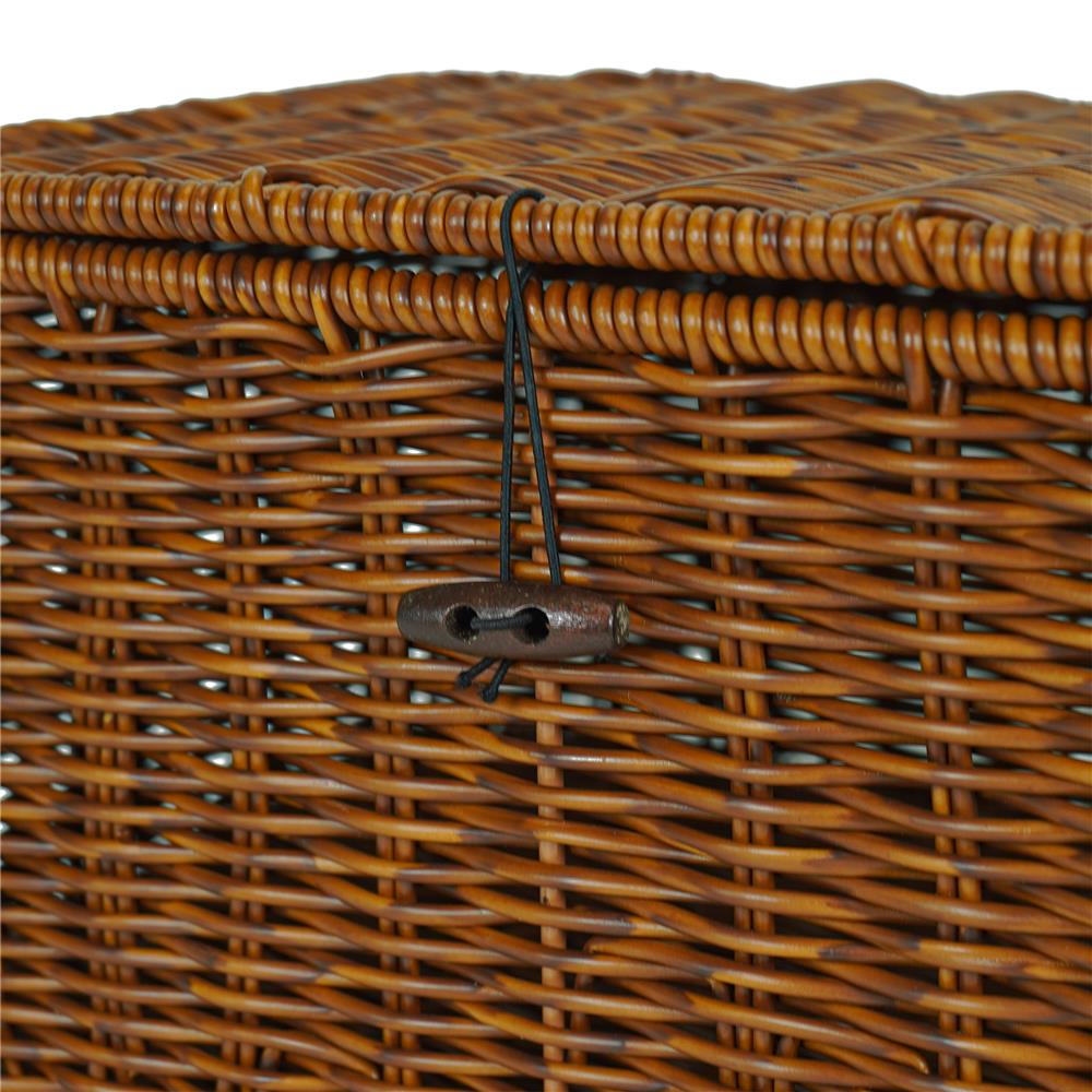 ตะกร้าผ้าเหลี่ยมมีฝา PLIM SAAN SIZE S สีน้ำตาล