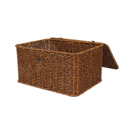 ตะกร้าผ้าเหลี่ยมมีฝา PLIM SAAN SIZE M สีน้ำตาล_3
