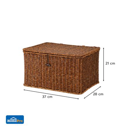 ตะกร้าผ้าเหลี่ยมมีฝา PLIM SAAN SIZE L สีน้ำตาล_6