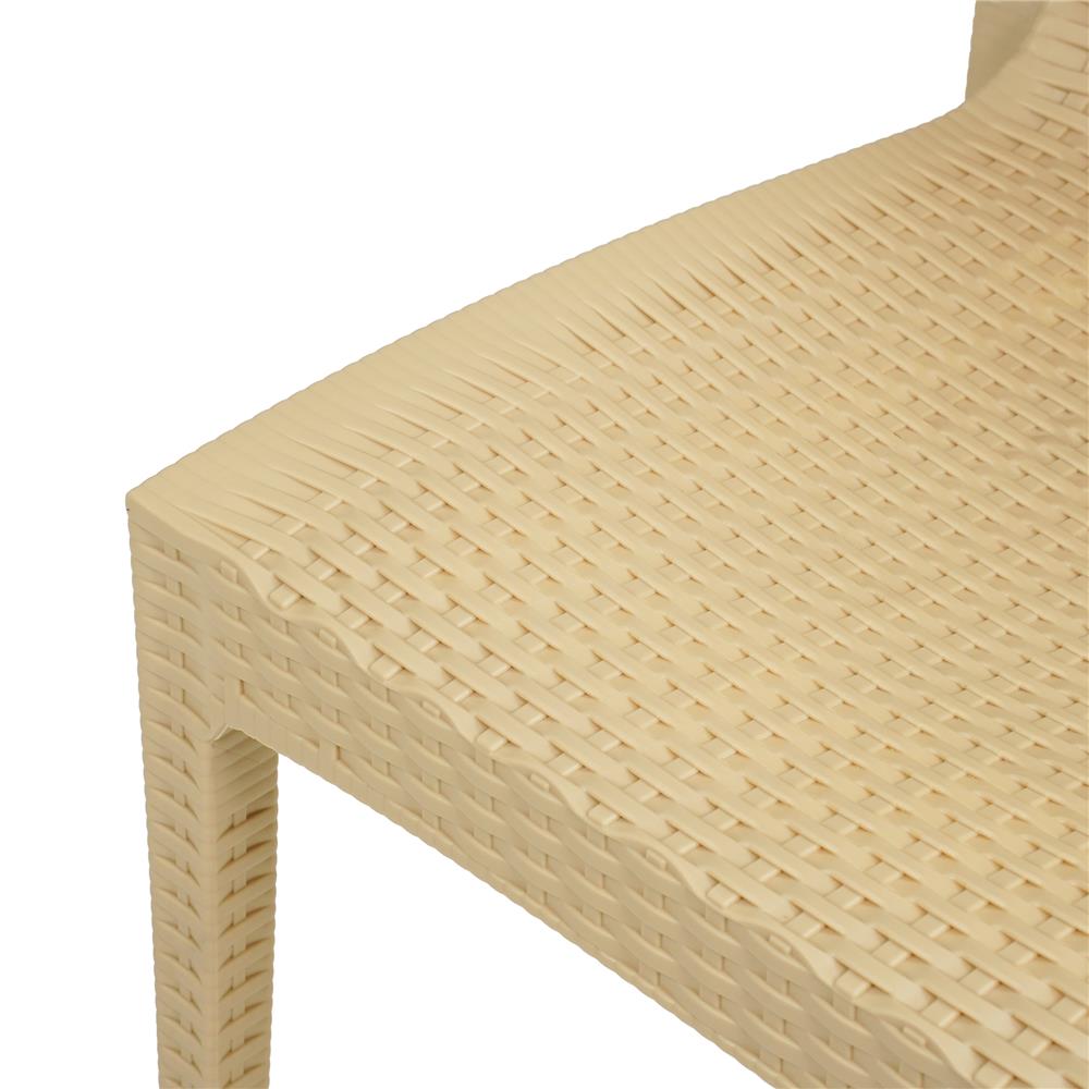 เก้าอี้พลาสติก SPRING RATTAN ลายหวาย สีเบจ