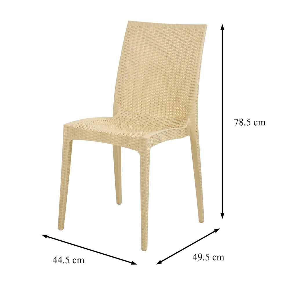 เก้าอี้พลาสติก SPRING RATTAN ลายหวาย สีเบจ