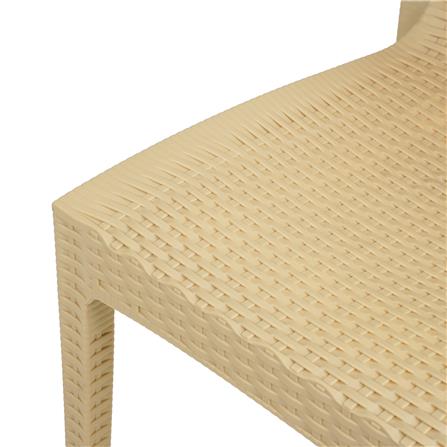 เก้าอี้พลาสติก SPRING RATTAN ลายหวาย สีเบจ_2