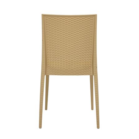 เก้าอี้พลาสติก SPRING RATTAN ลายหวาย สีเบจ_5