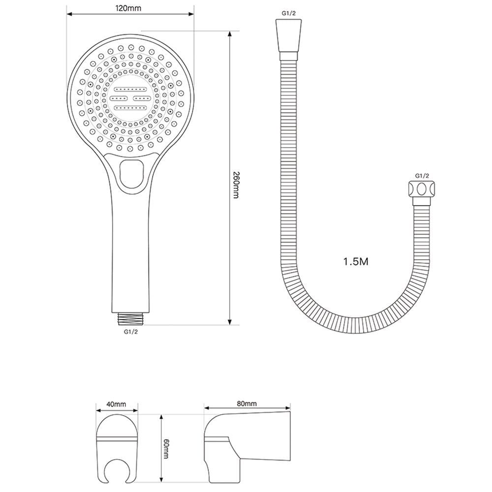 ชุดฝักบัวสายอ่อน 3 ระดับ NOVABATH NVB-HS0318