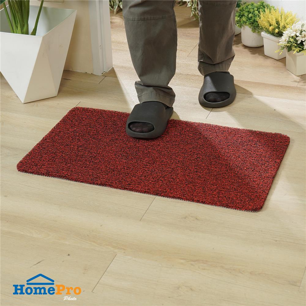 พรมเช็ดเท้าดักฝุ่น HOME LIVING STYLE MATTY 43X75 ซม. สีแดง/ดำ
