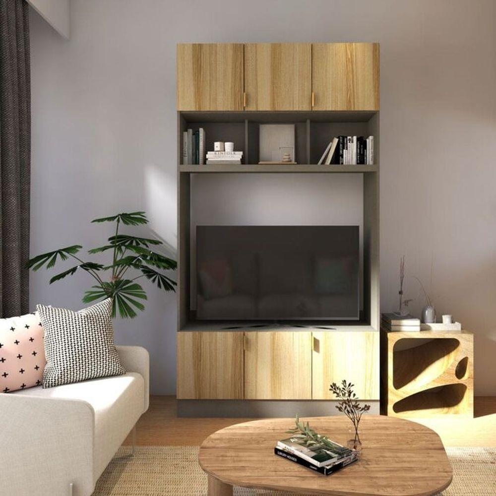 ชุดตู้วางทีวี KONCEPT CONTINI PLUS 19232960 120 ซม. สีไม้อ่อน