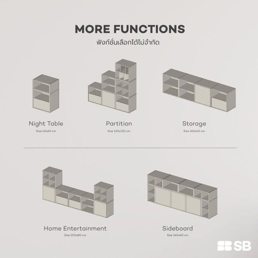 ตู้เตี้ยบานโล่ง SB FURNITURE EASYFIT 19240073 39 ซม. สีแคนยอนโอ๊ค