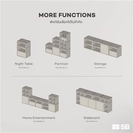 ตู้เตี้ยบานโล่ง SB FURNITURE EASYFIT 19240076 39 ซม. สีแคนยอนโอ๊ค_5