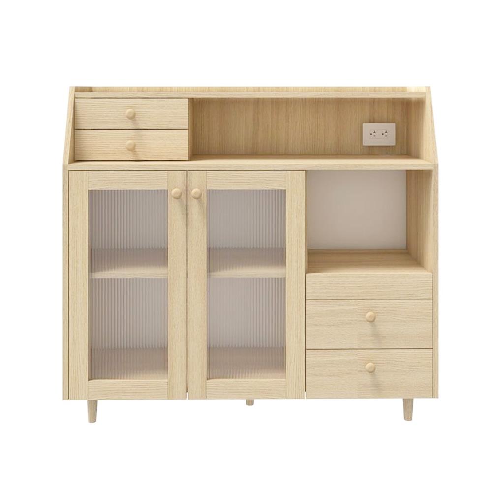 ตู้เตี้ยบานผสม SB FURNITURE MIZU 19215939 120 ซม. สีไม้อ่อน