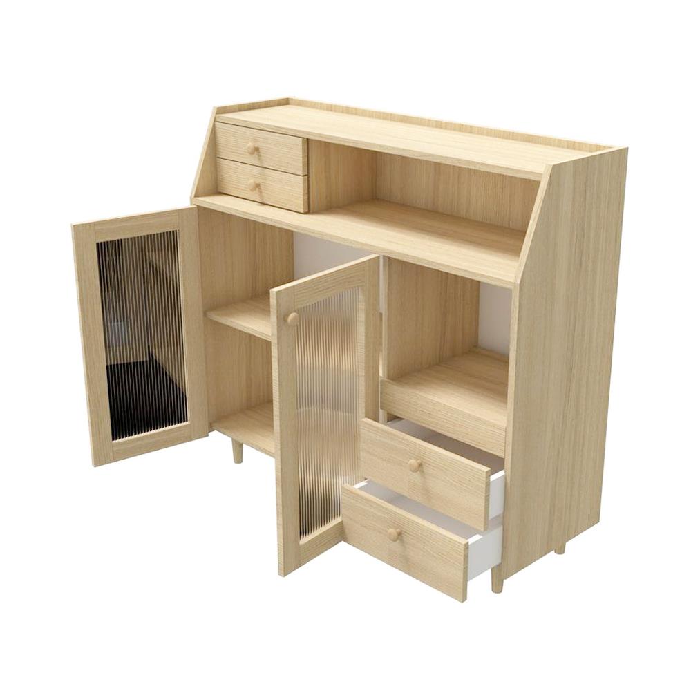 ตู้เตี้ยบานผสม SB FURNITURE MIZU 19215939 120 ซม. สีไม้อ่อน