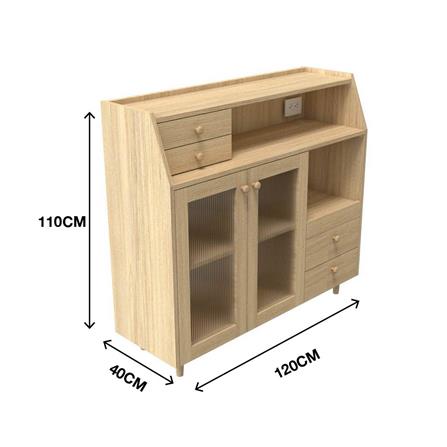 ตู้เตี้ยบานผสม SB FURNITURE MIZU 19215939 120 ซม. สีไม้อ่อน_6