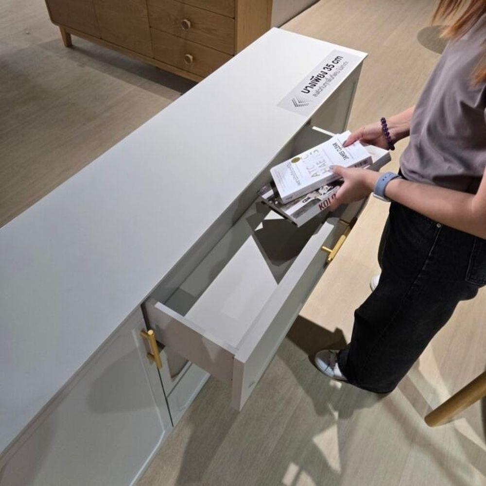 ตู้เตี้ยบานผสม SB FURNITURE QUINN 19239999 150 ซม. สีเทา