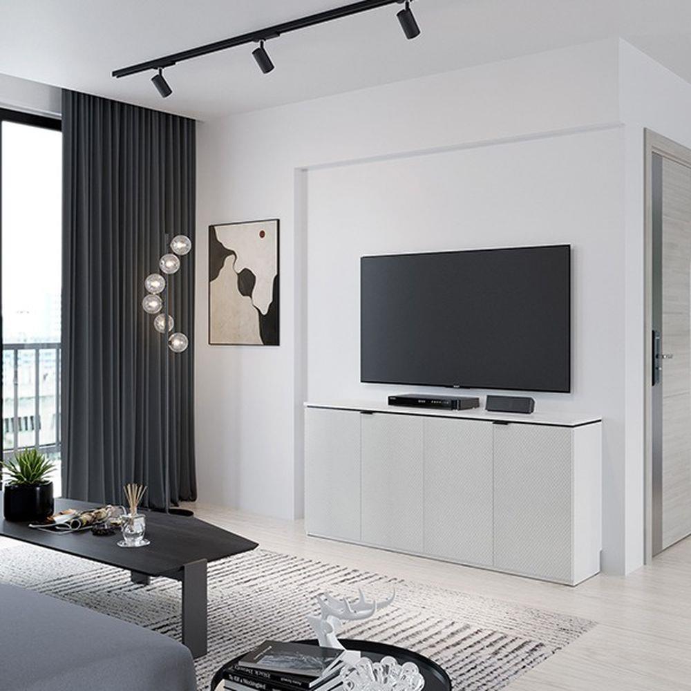 ตู้เตี้ยบานเปิด SB FURNITURE KEITH 19239996 160 ซม. สีขาว