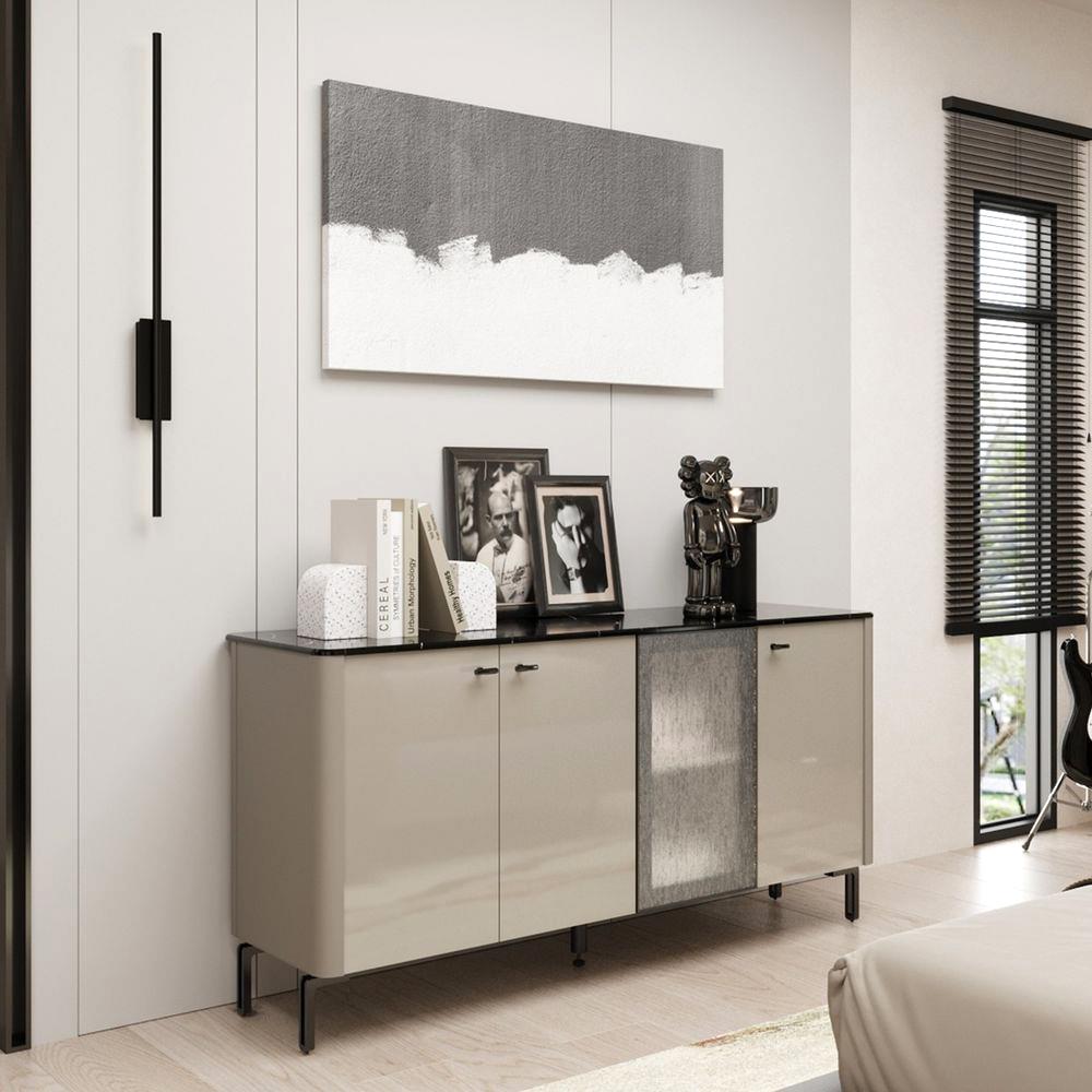 ตู้เตี้ยบานเปิด SB FURNITURE BLESS 19236031 160 ซม. สีเบจ