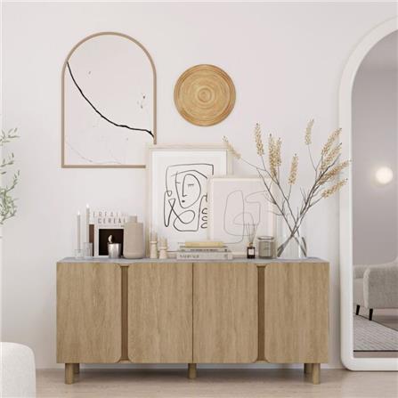 ตู้เตี้ยบานเปิด SB FURNITURE SKIFT 19240774 160 ซม. สีไม้อ่อน_4