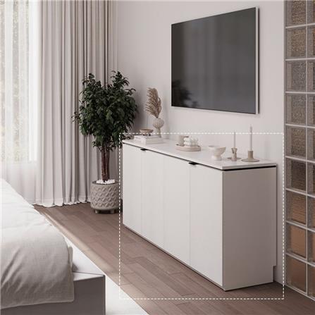 ตู้เตี้ยบานเปิด SB FURNITURE KEITH 19238504 160 ซม. สีขาว_3