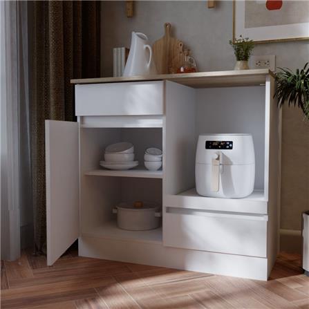 ตู้เตี้ยบานผสม SB FURNITURE DANTE 19230810 80 ซม. สีขาว_2