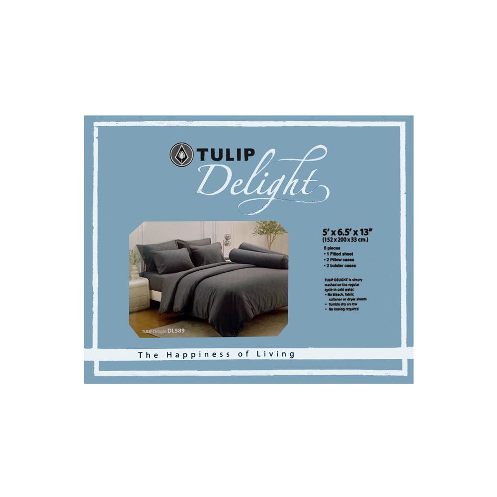 ชุดผ้าปูที่นอน 5 ฟุต (ชุด 5 ชิ้น) TULIP DELIGHT 60057-DL589