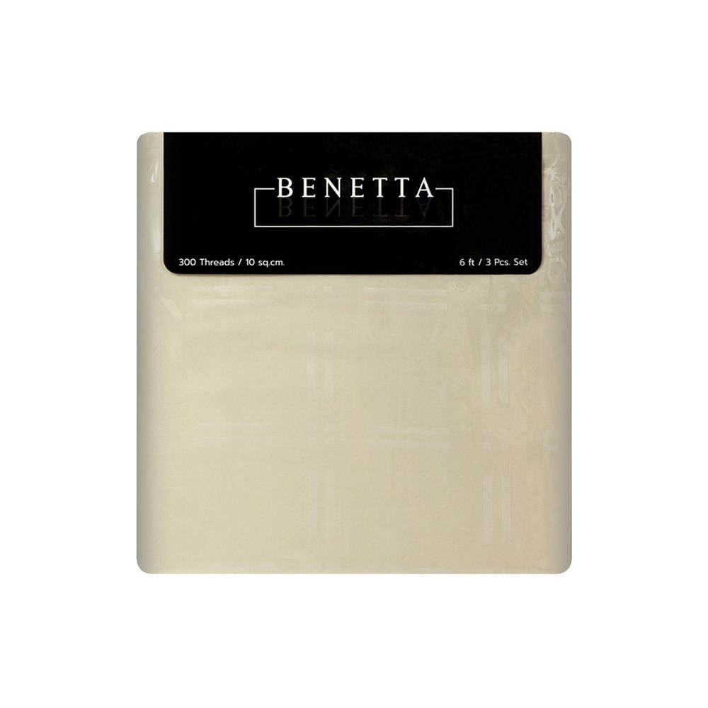 ชุดผ้าปูที่นอน 6 ฟุต (ชุด 3 ชิ้น) BENETTA LYOSOFT สี BEIGE