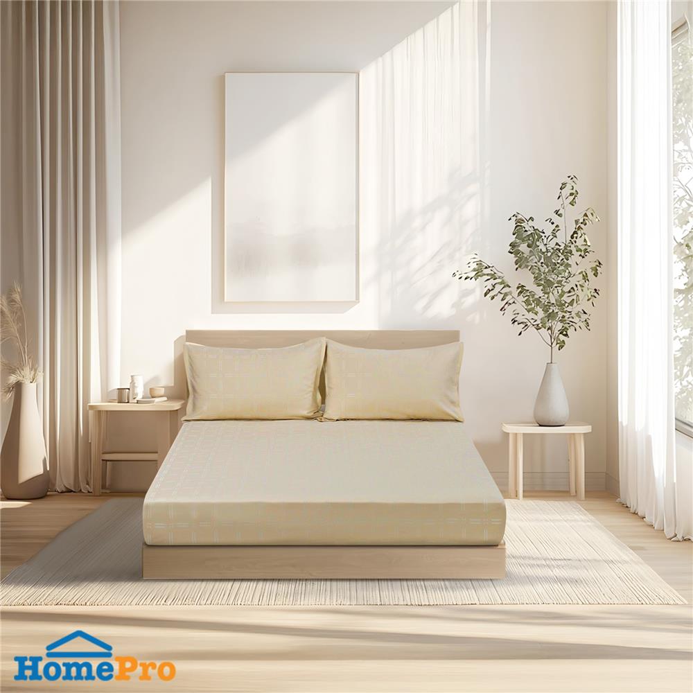 ชุดผ้าปูที่นอน 6 ฟุต (ชุด 3 ชิ้น) BENETTA LYOSOFT สี BEIGE_0