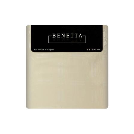ชุดผ้าปูที่นอน 6 ฟุต (ชุด 3 ชิ้น) BENETTA LYOSOFT สี BEIGE_5
