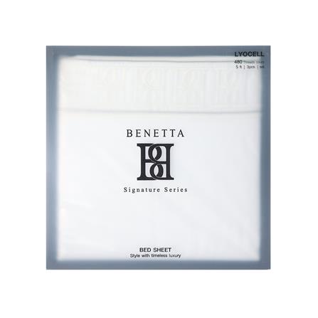 ชุดผ้าปูที่นอน 5 ฟุต (ชุด 3 ชิ้น) BENETTA CLASSIC สี WHITE_6