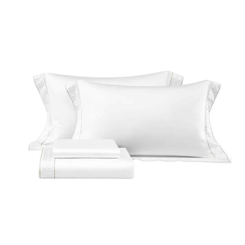 ชุดผ้าปูที่นอน 6 ฟุต (ชุด 3 ชิ้น) BENETTA CLASSIC สี WHITE