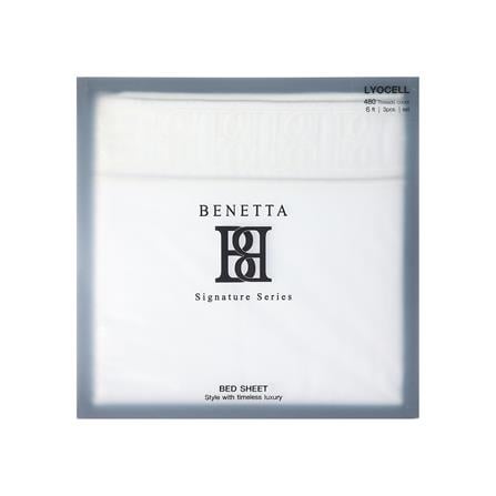 ชุดผ้าปูที่นอน 6 ฟุต (ชุด 3 ชิ้น) BENETTA CLASSIC สี WHITE_6