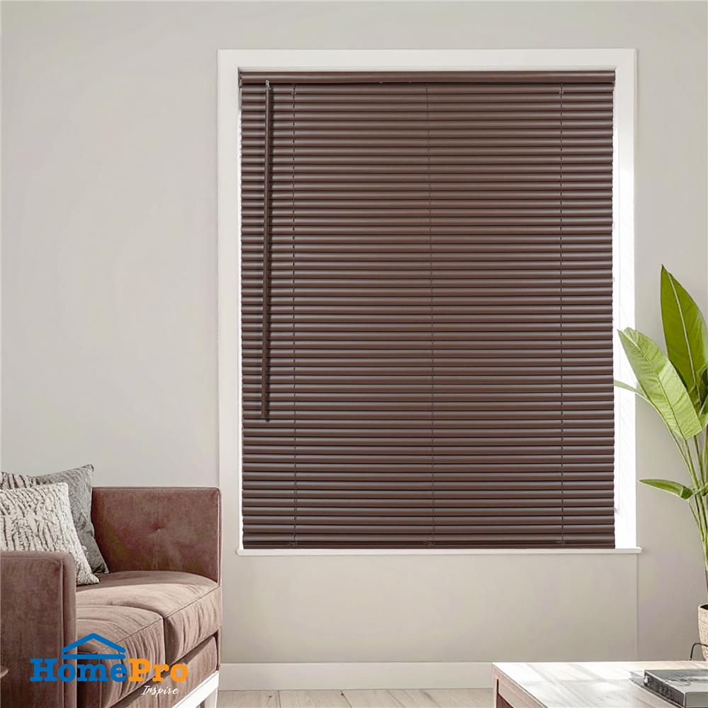 มู่ลี่ไวนิล HOME LIVING STYLE CORDLESS 90x130 ซม. สีน้ำตาลเข้ม