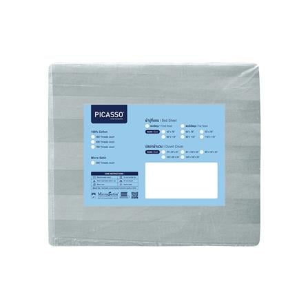 ผ้าปูที่นอน PICASSO COTTON STRIPE 630TC 60x78 นิ้ว สี GREY_4