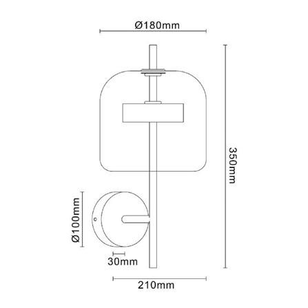 ไฟกิ่งภายใน LED MD008-3660(8W) 8 วัตต์ DAYLIGHT/COOL WHITE/WARM WHITE สีน้ำตาล/ทอง 1 หัว_3