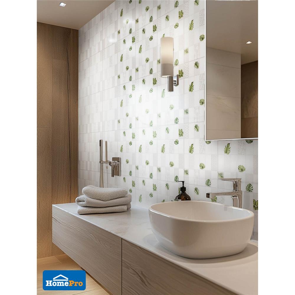 กระเบื้องผนัง 25x40 ซม. ภูผา อัลเทีย เดคโค่ ไวท์ A 1 ตร.ม.