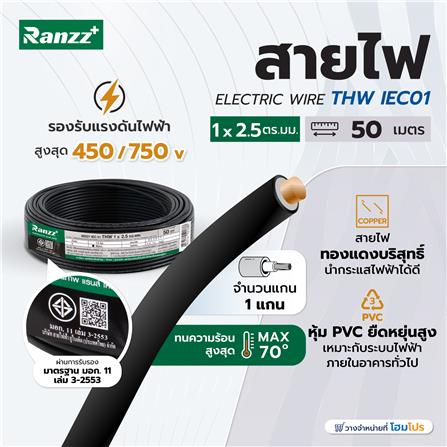 สายไฟ THW IEC01 RANZZ 1x2.5 ตร.มม. 50 ม. สีดำ_3