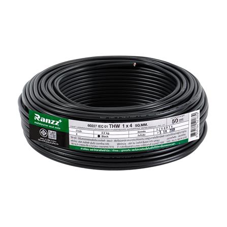 สายไฟ THW IEC01 RANZZ 1x4 ตร.มม. 50 ม. สีดำ_0