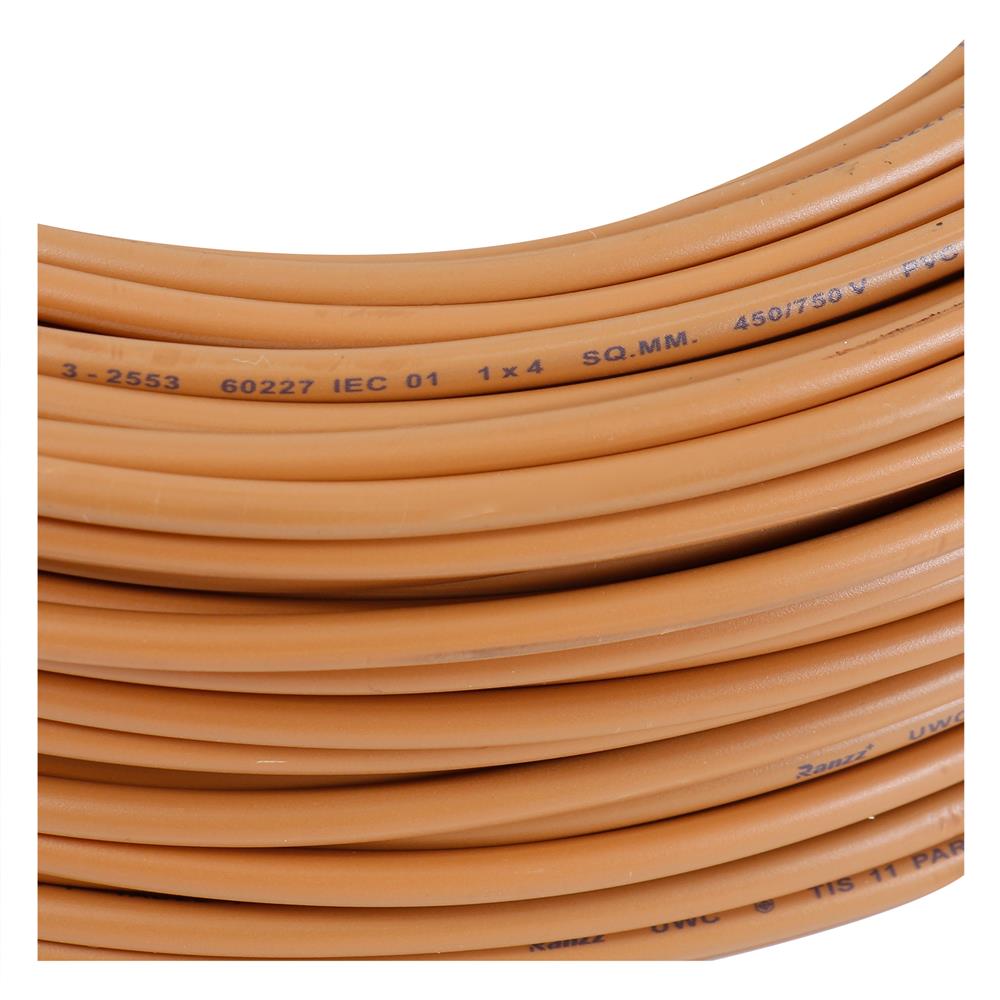 สายไฟ THW IEC01 RANZZ 1x4 ตร.มม. 50 ม. สีน้ำตาล