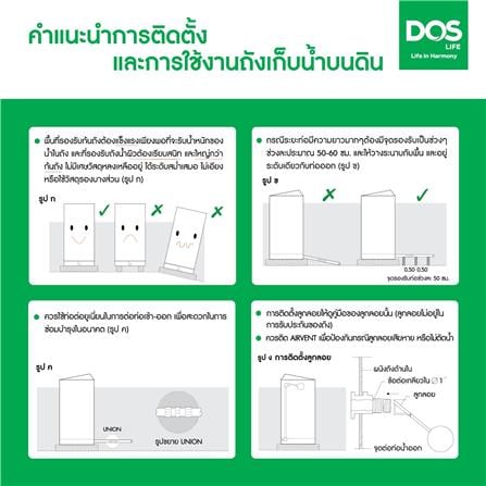ถังเก็บน้ำ DOS WATER PAC NSN 1500 ลิตร + ปั๊มน้ำ HITACHI WMPV400XX2 400 วัตต์ + เครื่องกรองน้ำใช้ DUPONT สีเทา_18