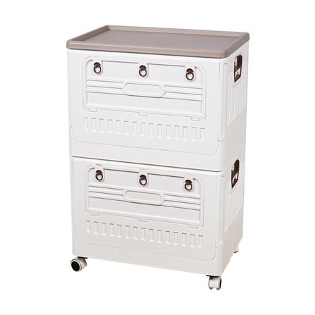 กล่องเก็บของพับได้ 2 ชั้น STACKO FURU 60x41x94 ซม. สีขาว_0