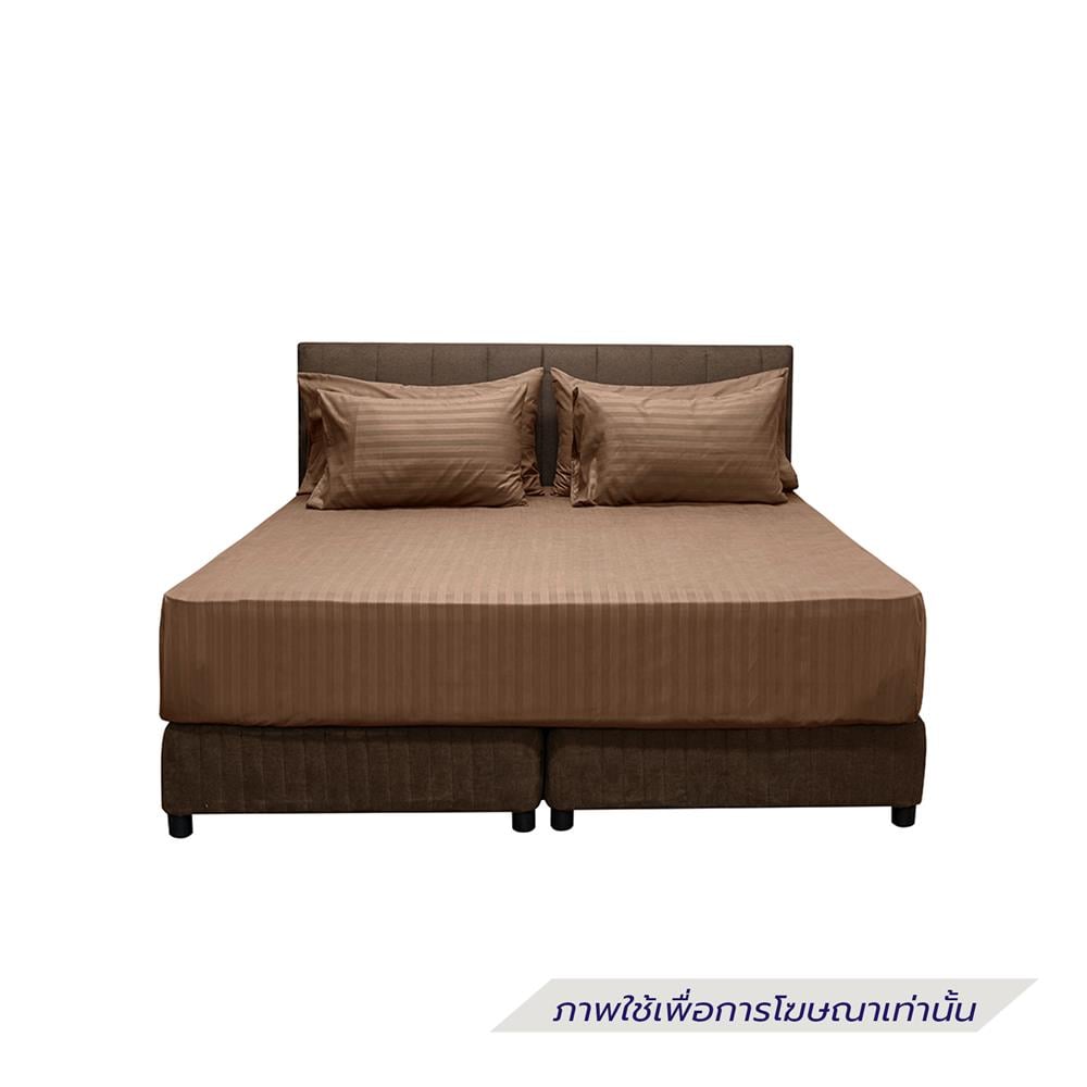 ผ้าปูที่นอน PICASSO MICRO 300TC STRIPE 72x78 นิ้ว สี BROWN