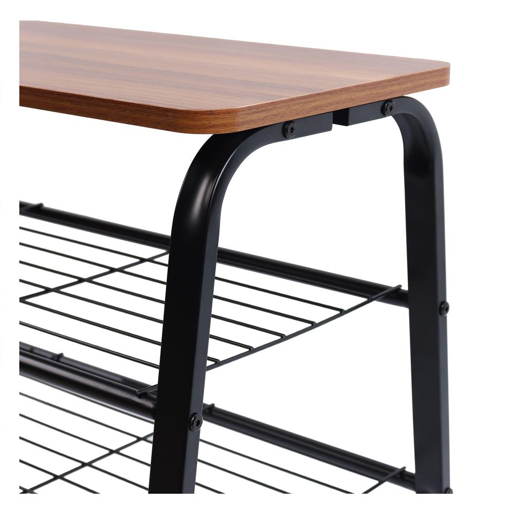 ชั้นวางรองเท้า 2 ชั้น พร้อม TOP ไม้ STACKO URBAN 80x38x48.5 ซม. สีดำ