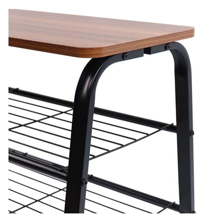 ชั้นวางรองเท้า 2 ชั้น พร้อม TOP ไม้ STACKO URBAN 80x38x48.5 ซม. สีดำ_1
