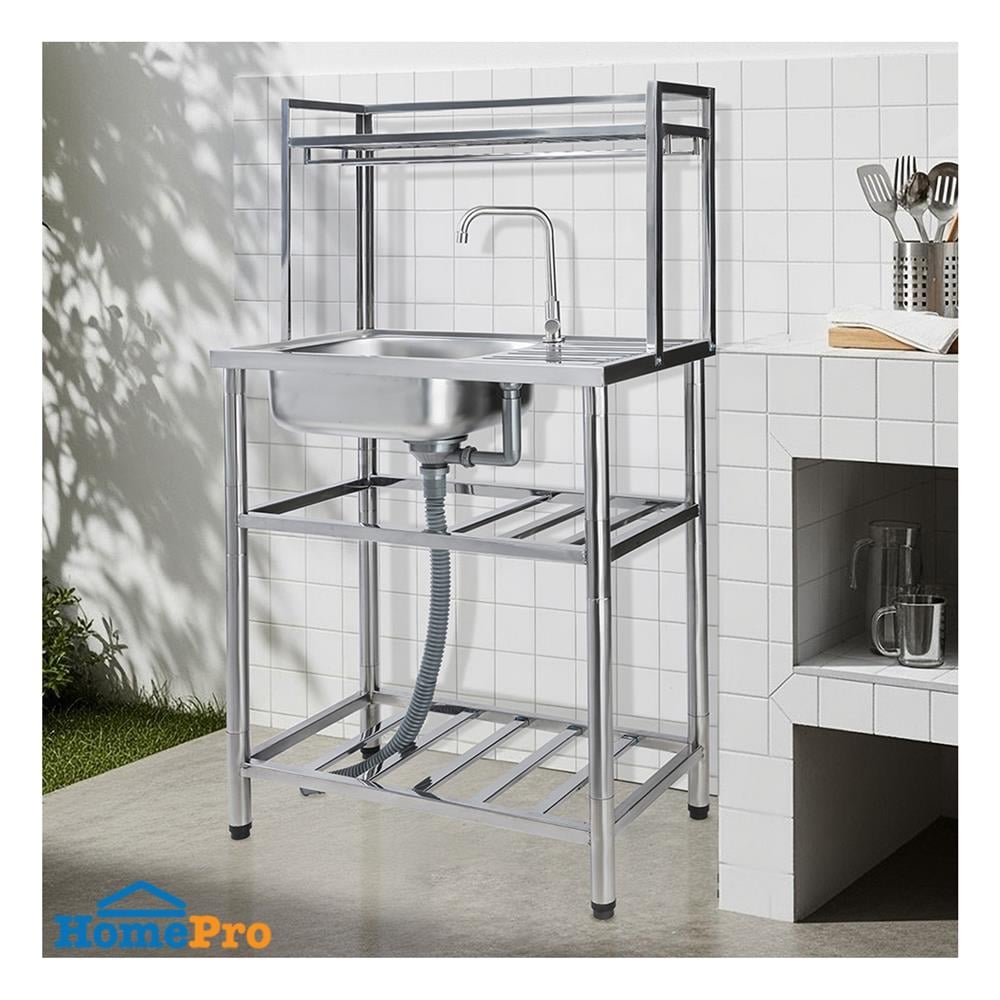 ซิงค์ขาตั้ง 1 หลุม 1 ที่พัก PARNO SPD7543 สีเงิน