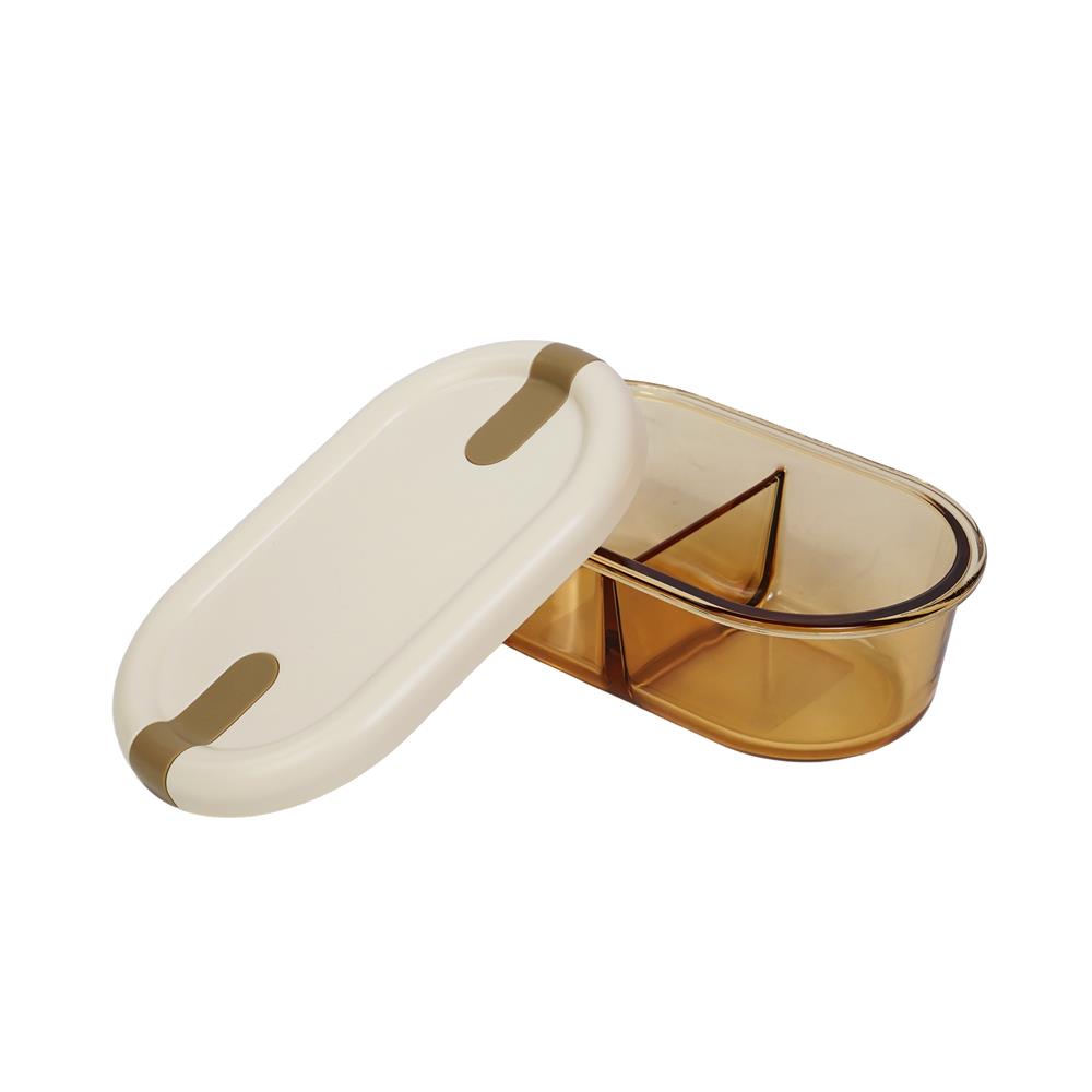 กล่องอาหารแก้ว KECH HOPE 2SLOT 0.7 ลิตร สีขาว