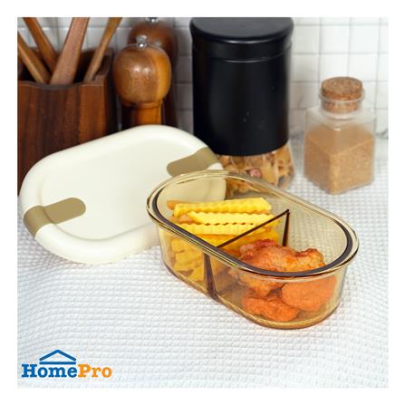 กล่องอาหารแก้ว KECH HOPE 2SLOT 0.7 ลิตร สีขาว_4